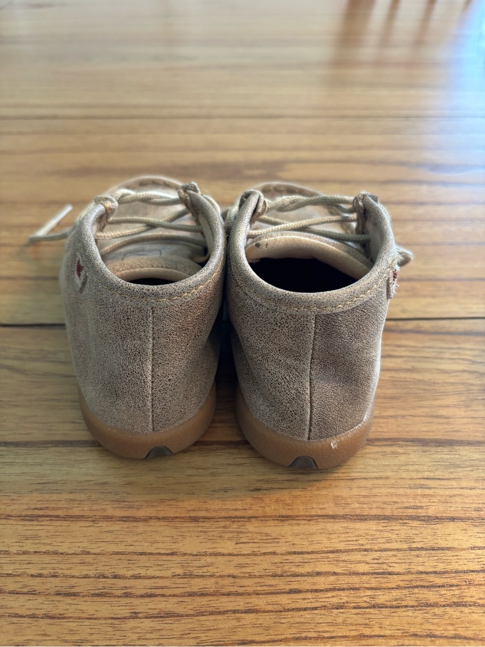 Twisted X Kids Tan Suede Moccasin Lace-Up Shoes - Picture 3 of 4